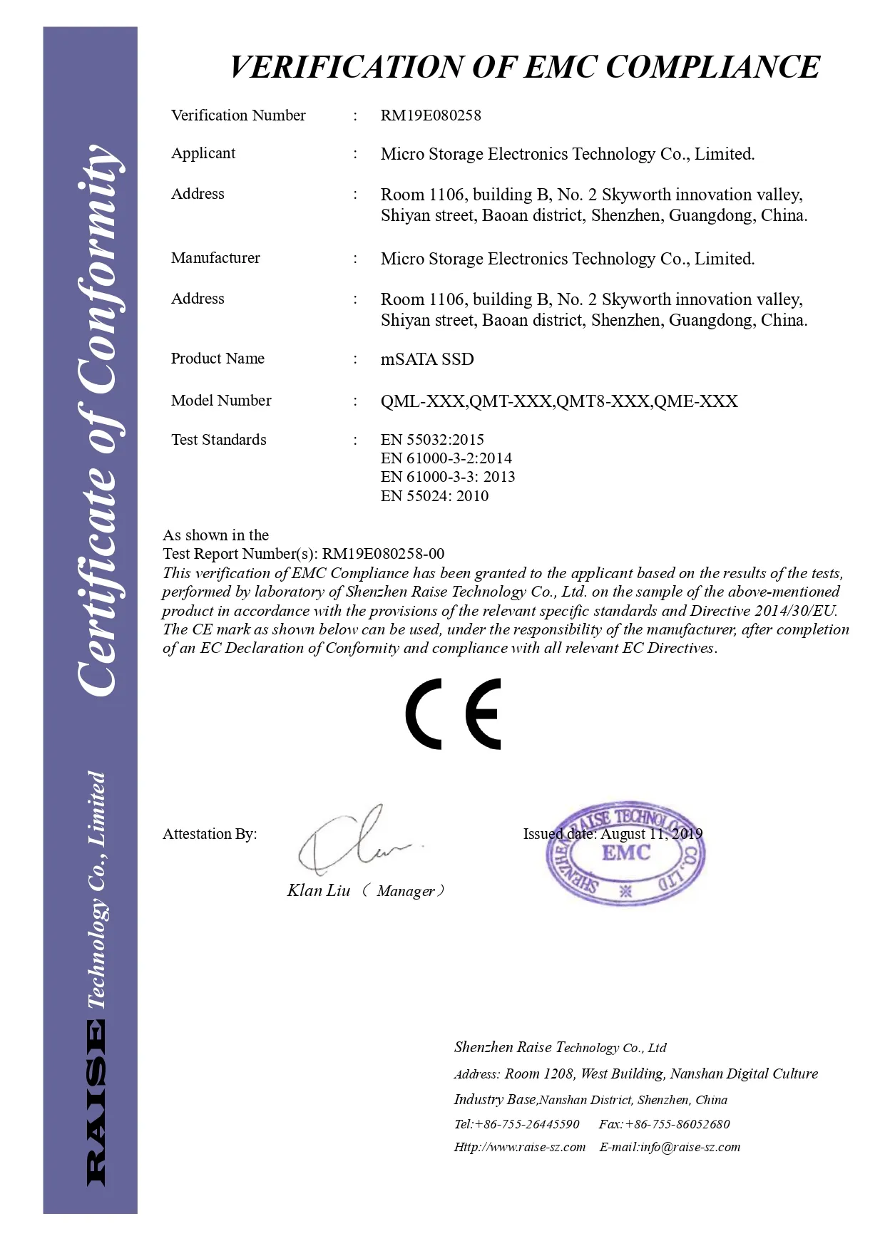 CE certificate